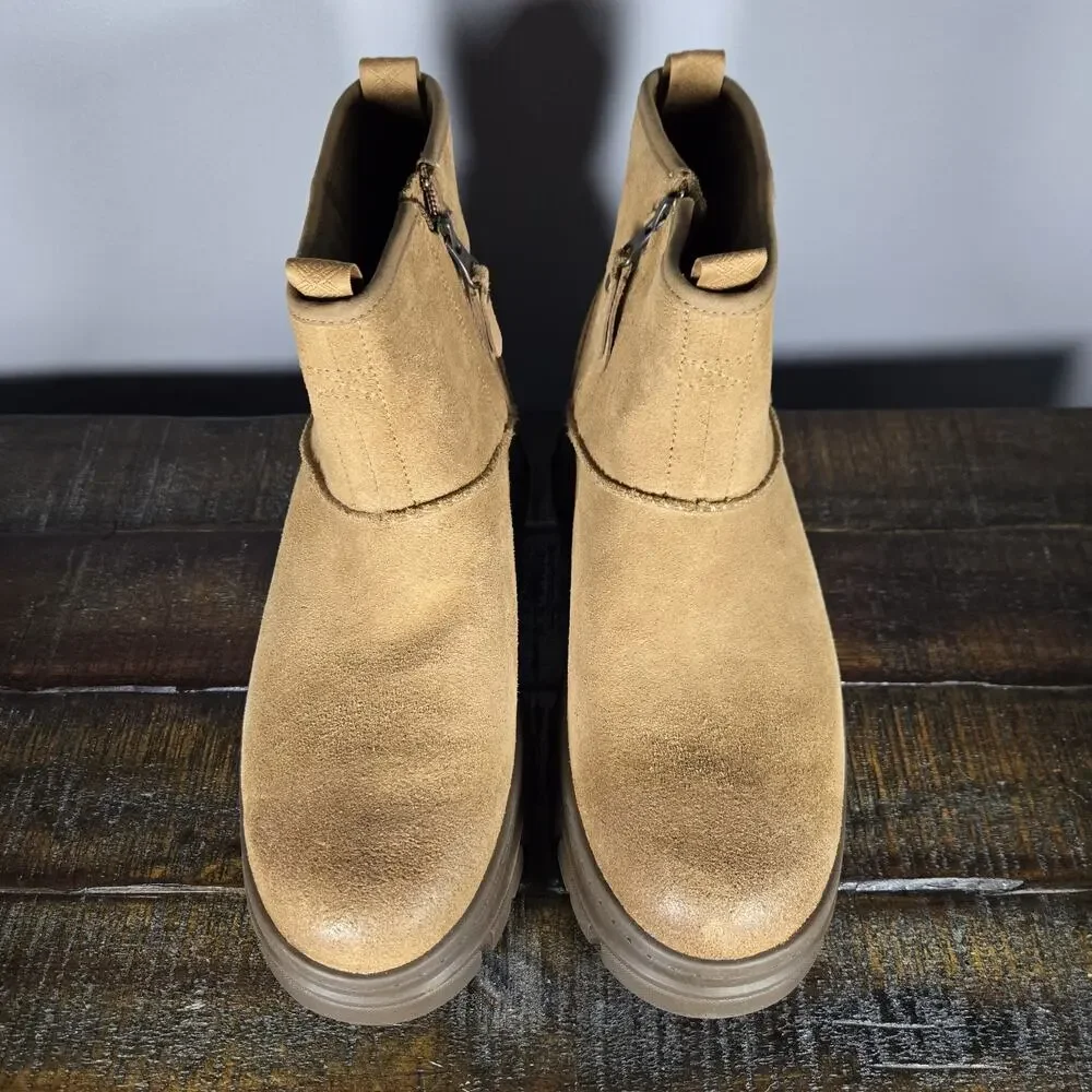 NEW UGG Skyview Classic Mens Size 8 Suede Pull On Boots Shoes Brown Waterproof